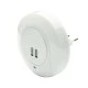 Led λαμπάκι νυκτός 1W ενδιάμεσο φως 4000k 230V με 2 USB θύρες διακόπτη On/Off & Auto Mode IP20