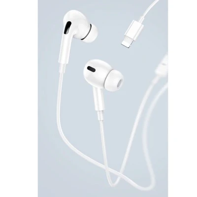Ακουστικά USAMS earphones με μικρόφωνο EP-41 Lightning 10mm με μήκος καλωδίου 1.2m λευκά