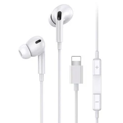 Ακουστικά USAMS earphones με μικρόφωνο EP-41 Lightning 10mm με μήκος καλωδίου 1.2m λευκά