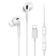 Ακουστικά USAMS earphones με μικρόφωνο EP-41 Lightning 10mm με μήκος καλωδίου 1.2m λευκά
