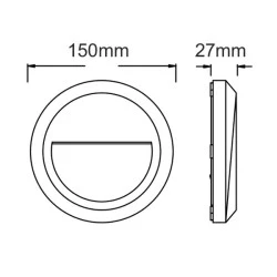LED SLIM επίτοιχο φωτιστικό 1.5W 230V AC θερμό φως 3000k 100lm 25000h στεγανό IP65