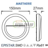 Απλίκα σκουριάς LED στρογγυλή με σκίαστρο 1.5W 230V 3000k θερμό φως εξωτερικού χώρου στεγανό IP65