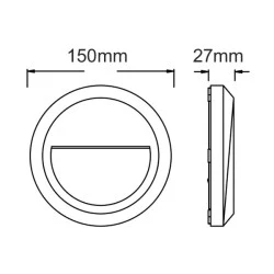 LED SLIM επίτοιχο φωτιστικό λευκό πλαστικό 1.5W 230V AC θερμό φως 3000k 100lm στεγανό IP65