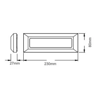 Φωτιστικό επίτοιχο LED SLIM GREY 4W 230V AC θερμό φως 3000k 290lm πλαστικό στεγανό IP65