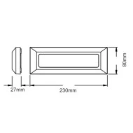 Επίτοιχο LED SLIM φωτιστικό 4W 230V AC θερμό φως 3000k 290lm 25000h στεγανό IP65