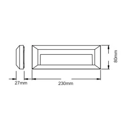 Επίτοιχο LED SLIM φωτιστικό 2W 230V AC θερμό φως 3000k 100lm πλαστικό στεγανό IP65