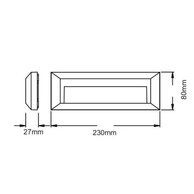 Επίτοιχο LED SLIM φωτιστικό 2W 230V AC θερμό φως 3000k 100lm πλαστικό στεγανό IP65 Επίτοιχο LED SLIM φωτιστικό 2W 230V AC θερμό φως 3000k 100lm πλαστικό στεγανό IP65