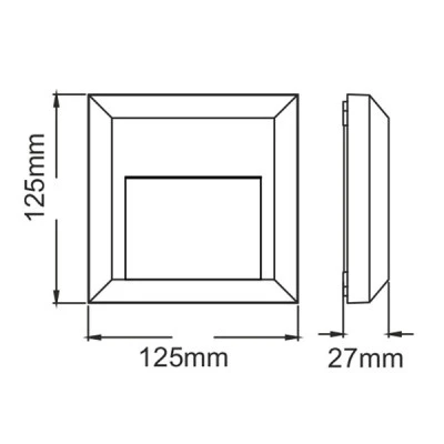 LED επίτοιχο φωτιστικό SLIM RUST 1.5W 230V AC θερμό φως 3000k 100lm 25000h στεγανό IP65