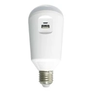 Επαναφορτιζόμενη φορητή ηλιακή λάμπα LED E27 7W 6V ψυχρό λευκό φως με φωτοβολταϊκό πάνελ