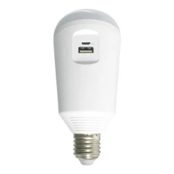Επαναφορτιζόμενη φορητή ηλιακή λάμπα LED E27 7W 6V ψυχρό λευκό φως με φωτοβολταϊκό πάνελ