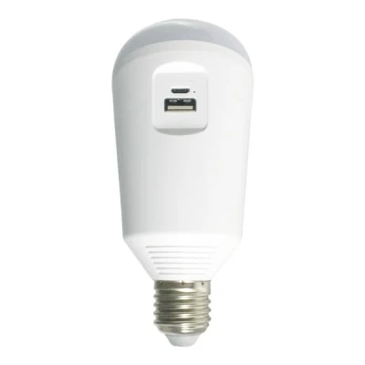 Επαναφορτιζόμενη φορητή ηλιακή λάμπα LED E27 7W 6V ψυχρό λευκό φως με φωτοβολταϊκό πάνελ