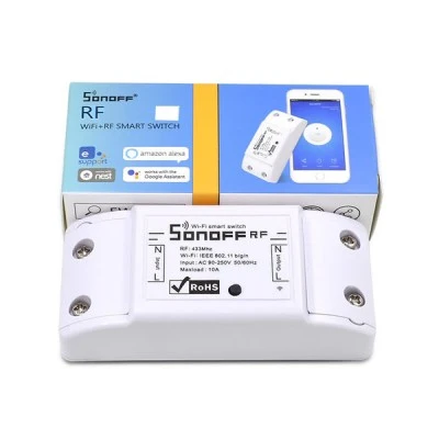 Ασύρματος διακόπτης Smart SONOFF RF2 433MHz WiFi 2.4GHz λευκό για απομακρυσμένο έλεγχο συσκευών