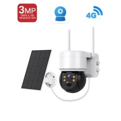 Κάμερα ηλιακή 4G PAN TILT IP με ανάλυση εικόνας 3MP εξωτερικού χώρου με ηλιακό πάνελ H.265 κάλυψη IR 15~20m IP65
