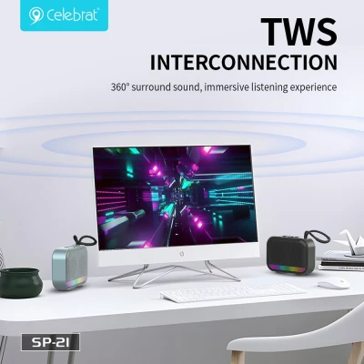 CELEBRAT φορητό ηχείο SP-21, 5W, Bluetooth, 1200mAh, μαύρο CELEBRAT φορητό ηχείο SP-21, 5W, Bluetooth, 1200mAh, μαύρο
