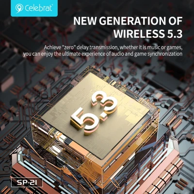 CELEBRAT φορητό ηχείο SP-21, 5W, Bluetooth, 1200mAh, μαύρο CELEBRAT φορητό ηχείο SP-21, 5W, Bluetooth, 1200mAh, μαύρο