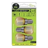 Λάμπα led Ε14 1W 230V AC κίτρινο φως 60Lm σε blister 3 τμχ