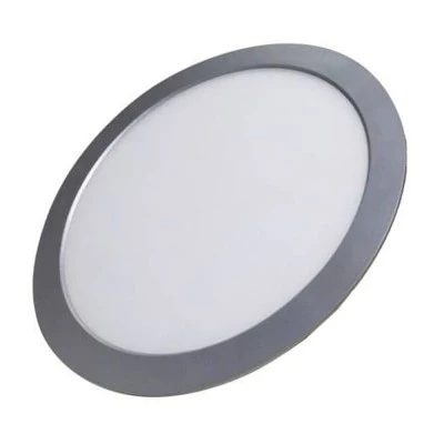 LED Panel Slim Χωνευτό Στρογγυλό 8W ενδιάμεσο φως 4000K 500lm Ασημί