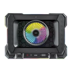 Notebook Cooler RGB για ψύξη laptop έως και 17.3" με εντυπωσιακό σχεδιασμό και LCD οθόνη