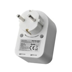 Αντάπτορας τροφοδοσίας 16A 3680W με pass-through και 2 θύρες USB 1 x USB-C & 1 x USB-Α  και τεχνολογία γρήγορης φόρτισης 