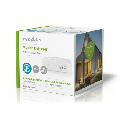 Ανιχνευτής κίνησης NEDIS ALRMMW20WT λευκός 85dB 433MHz με 8 ήχους κλήσης & κάλυψη 80m