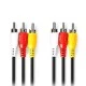 Καλώδιο composite video 3x RCA αρσενικό σε 3x RCA αρσενικό 1.50m μαύρο χρώμα