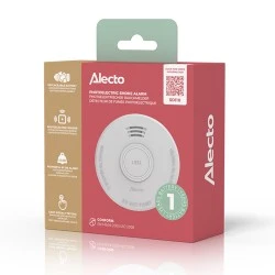 Φωτοηλεκτρικός ανιχνευτής καπνού ALECTO SD110 λευκός με σειρήνα 85dB και ειδοποίηση χαμηλής μπαταρίας 101x35mm