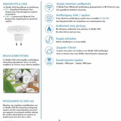 Ανιχνευτής υγραερίου Smart Shelly GAS LPG με ενσωματωμένη σειρήνα