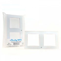 Πλαίσιο διπλό Shelly WF2 λευκό για διακόπτες της σειράς Shelly