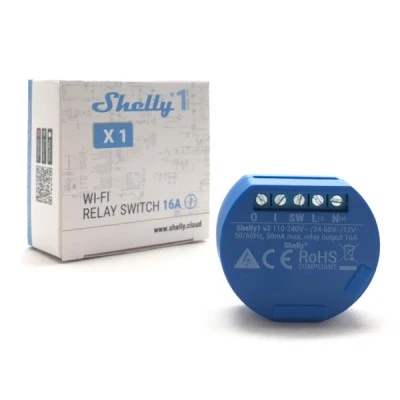 Διακόπτης Shelly 1 Wi-Fi ρελέ για αυτοματοποίηση και έλεγχο κάθε ηλεκτρικής συσκευής