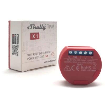 Διακόπτης Shelly 1PM Wi-Fi ρελέ για αυτοματοποίηση έλεγχο & μέτρηση κατανάλωσης Διακόπτης Shelly 1PM Wi-Fi ρελέ για αυτοματοποίηση έλεγχο & μέτρηση κατανάλωσης