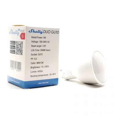 Λάμπα Shelly DUO GU10 Ø50mm 5W 100-230V 2700-6500K Wi-Fi 475lm δέσμης 36° ντιμαριζόμενη Λάμπα Shelly DUO GU10 Ø50mm 5W 100-230V 2700-6500K Wi-Fi 475lm δέσμης 36° ντιμαριζόμενη