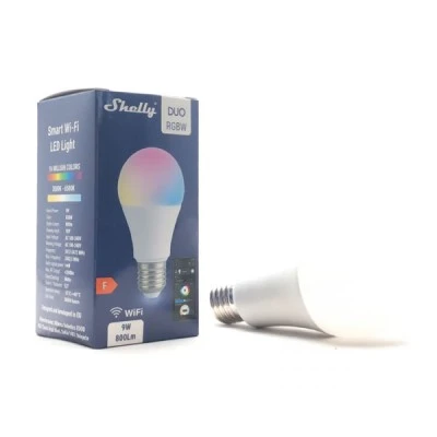 Λάμπα Shelly DUO RGBW A60 E27 Wi-Fi 9W 100-230V 50/60Hz AC RGBW δέσμης 270° 475lm