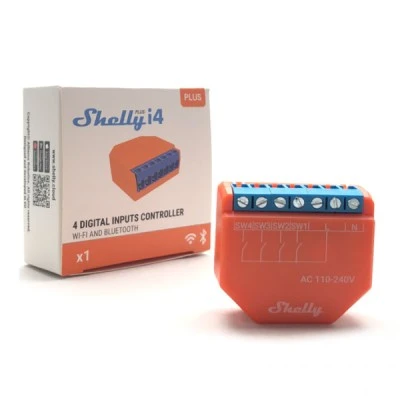 Kεντρικός διακόπτης Shelly Plus i4 Wi-Fi controller & Βluetooth συμβατό με το Shelly WS4