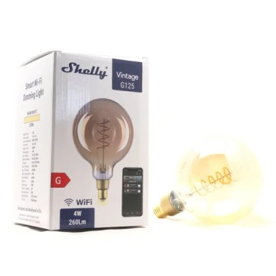 Λάμπα Shelly Vintage Wi-Fi G125 Ε27 4W 220-230V 50/60Hz θερμό φως 2700k 260lm δέσμης 360° Λάμπα Shelly Vintage Wi-Fi G125 Ε27 4W 220-230V 50/60Hz θερμό φως 2700k 260lm δέσμης 360°