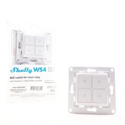Μπουτόν 4 πλήκτρων Shelly WS4 λευκό για ταυτόχρονο έλεγχο συσκευών