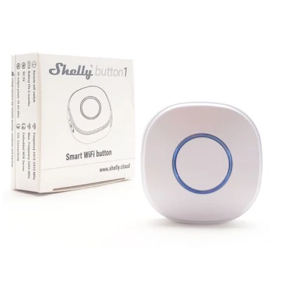 Wi-Fi controller Shelly button1 λευκό με ενσωματωμένη επαναφορτιζόμενη μπαταρία