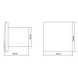Εξαεριστήρας μπάνιου EUROPLAST T100I inox Φ100 19W 100m3/h 230V επίτοιχης τοποθέτησης