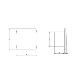 Εξαεριστήρας μπάνιου EUROPLAST T150 λευκός Φ150 24W 300m3/h 230V επίτοιχης τοποθέτησης