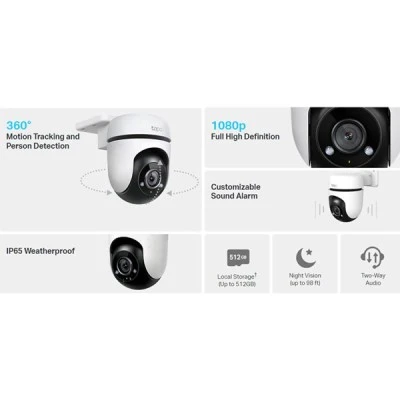 Κάμερα Smart Wi-Fi TP-LINK Tapo C500 με ανάλυση εικόνας 1080p λειτουργία PTZ, Wi-Fi στεγανή IP65, Ver. 1.0