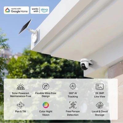 Smart ηλιακή κάμερα Tapo C610 KIT TP-LINK με ανάλυση 2K/3MP σύνδεση WiFi PTZ SD IP65, EU/1.0