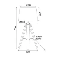 Φωτιστικό επιτραπέζιο MOUSSE 1xΕ27 230V AC μαύρο Φ30xh65cm εσωτερικού χώρου IP20