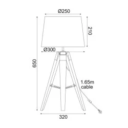 Φωτιστικό επιτραπέζιο MOUSSE 1xΕ27 230V AC μαύρο Φ30xh65cm εσωτερικού χώρου IP20