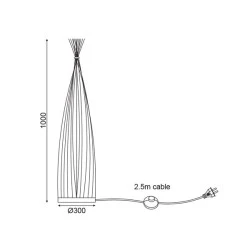 Επιδαπέδιο φωτιστικό SERIFOS 1xΕ27 BAMBOO D30xh100cm