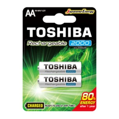 Επαναφορτιζόμενες μπαταρίες Toshiba TNH-6GME AA 2000Mah 1.2V σε συσκευασία 2 τεμαχίων Επαναφορτιζόμενες μπαταρίες Toshiba TNH-6GME AA 2000Mah 1.2V σε συσκευασία 2 τεμαχίων
