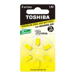 Μπαταρίες ακουστικών βαρηκοΐας Toshiba 1,4V PR70 NE DP-6 10 σε συσκευασία 6 τεμαχίων
