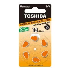 Μπαταρίες ακουστικών βαρηκοΐας Toshiba 1,4V PR48 NE DP-6 13 σε συσκευασία 6 τεμαχίων