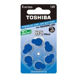 Μπαταρίες ακουστικών βαρηκοΐας Toshiba 1,4V PR44 NE DP-6 675 σε συσκευασία 6 τμχ.