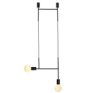 Διακοσμητικό κρεμαστό φωτιστικό KYOTO 38x4x110cm με 2 ντουί Ε27 μαύρο μεταλλικό
