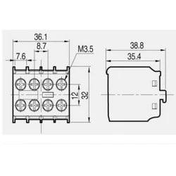 Επαφή μετωπική 4 NO 10A AU-4M κατάλληλο για RELAY ισχύος MINI METAMEC LG