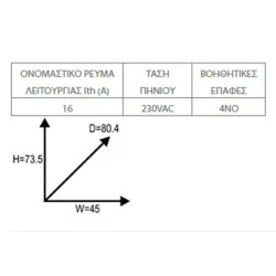 Ρελέ ισχύος βοηθητικό με τάση πηνίου 230VAC 4 επαφές NO MR-4 METASOL LG